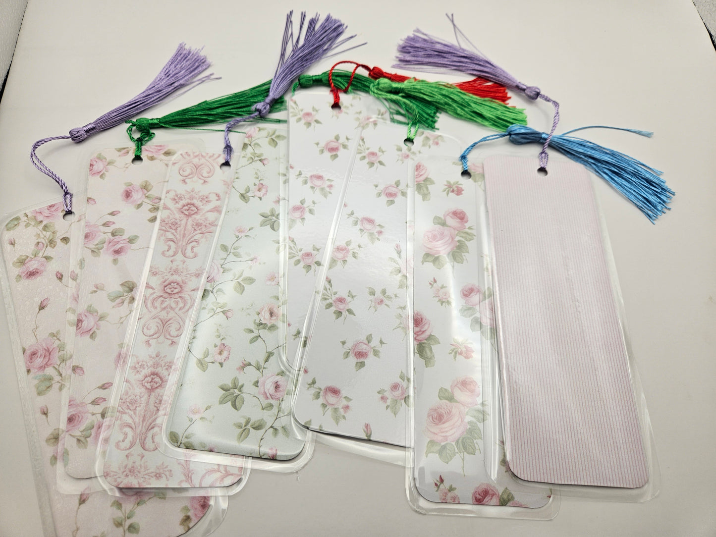 Elegant Floral and Stripes Bookmarks Collection