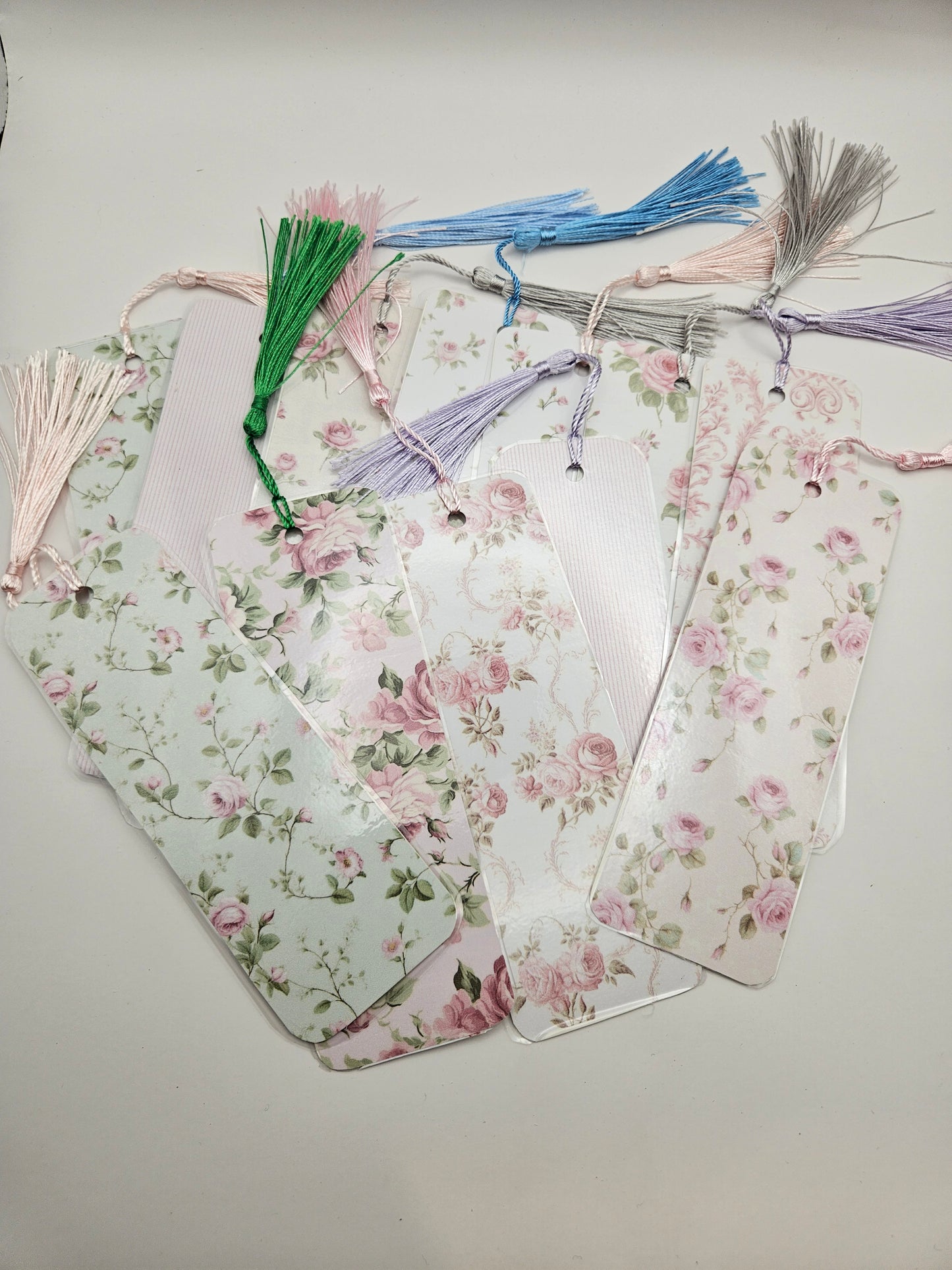 Elegant Floral and Stripes Bookmarks Collection