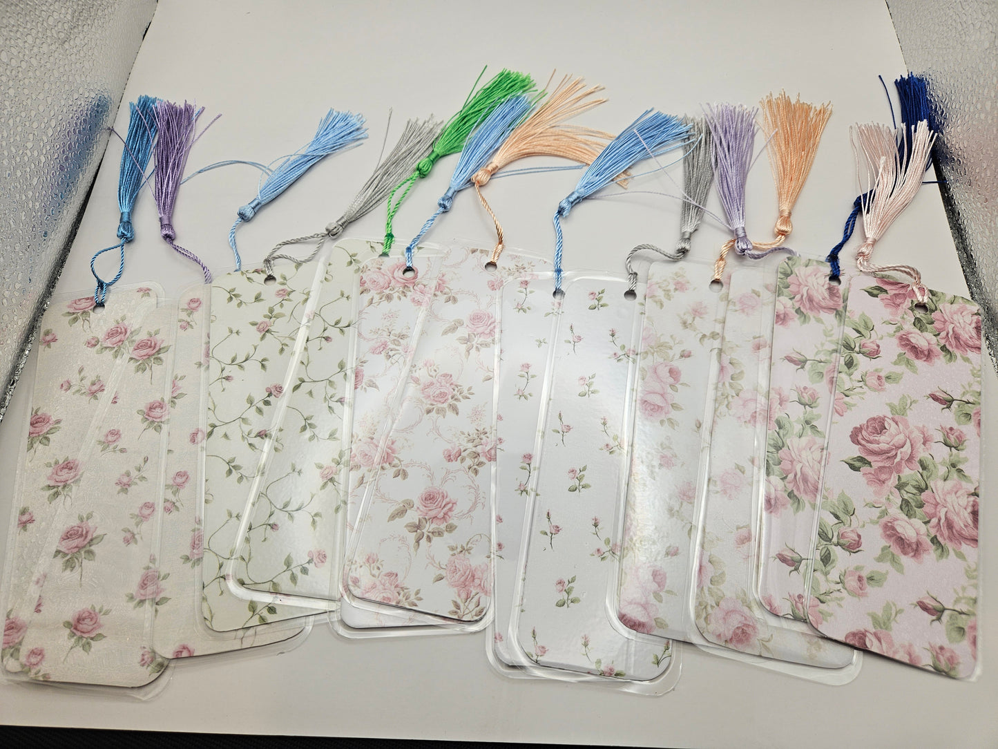 Elegant Floral and Stripes Bookmarks Collection