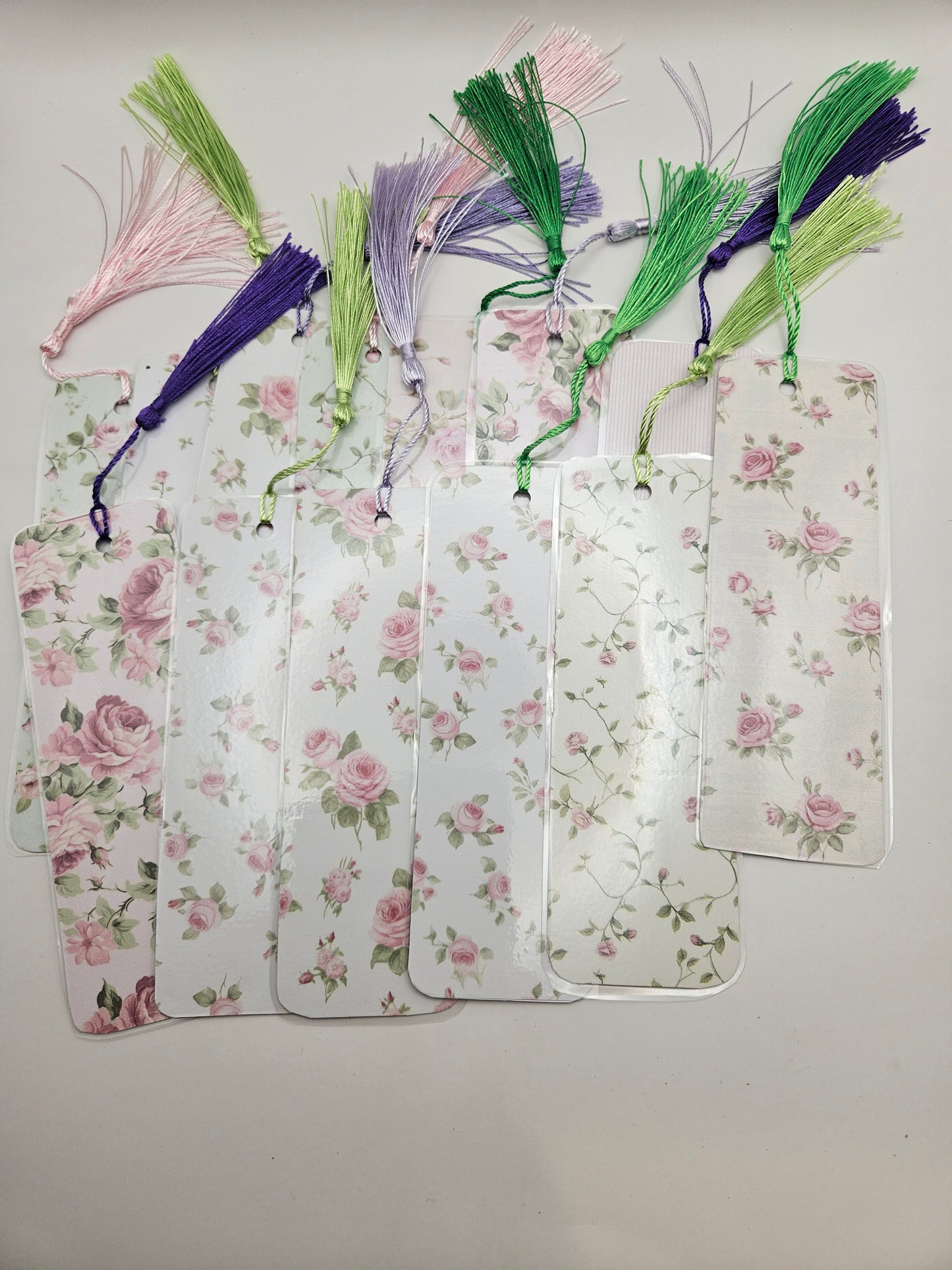 Elegant Floral and Stripes Bookmarks Collection