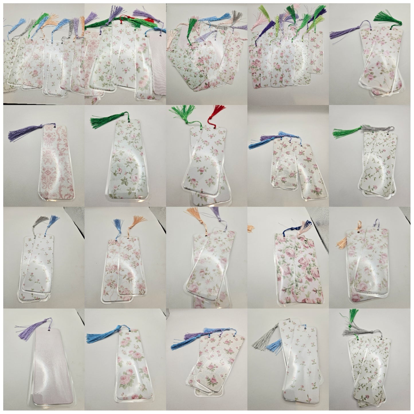 Elegant Floral and Stripes Bookmarks Collection