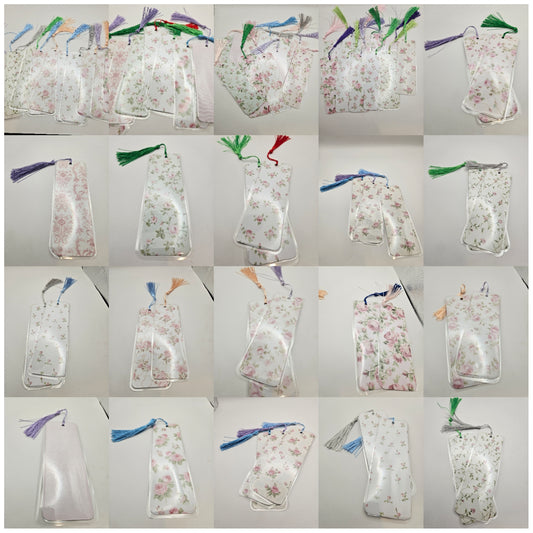 Elegant Floral and Stripes Bookmarks Collection